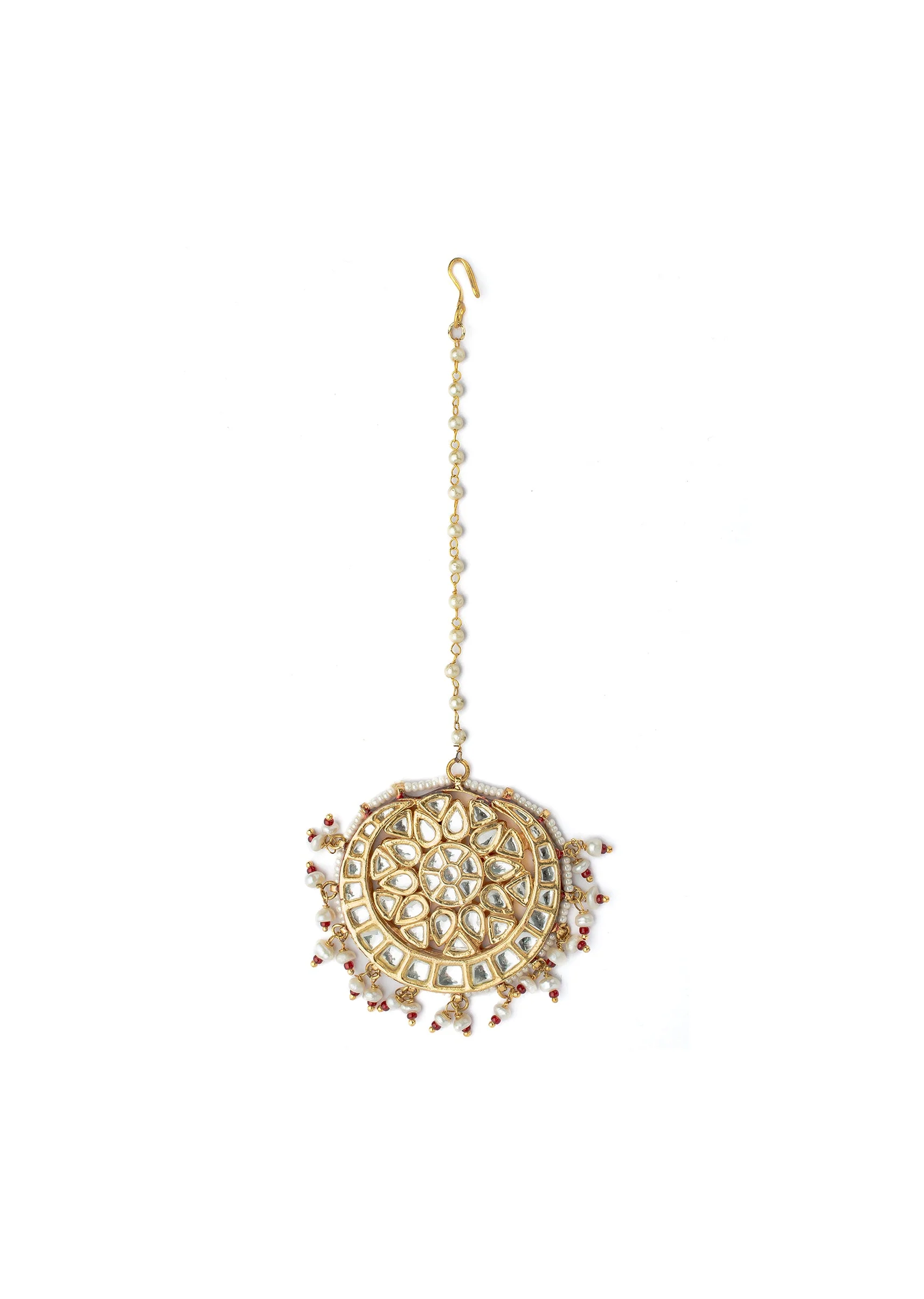 Gold Plated Kundan Polki Maangtikka