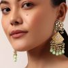 12261-pink-kundan-choker-set-with-green-bead-drops-3.jpg Pink Kundan Choker Set With Green Bead Drops