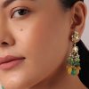 12263-green-and-orange-necklace-set-with-bead-drops-and-studded-kundan-polki-3.jpg Green And Orange Necklace Set With Bead Drops And Studded Kundan Polki