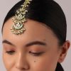 12264-green-tiered-maangtikka-with-studded-kundan-and-crescent-moon-motifs-2.jpg Green Tiered Maangtikka With Studded Kundan And Crescent Moon Motifs