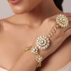 12265-gold-kundan-hathphool-with-floral-motifs-2.jpg Gold Kundan Hathphool With Floral Motifs