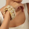 12269-gold-tone-kundan-bangle-with-pearls-and-floral-motifs-2.jpg Gold Tone Kundan Bangle With Pearls And Floral Motifs