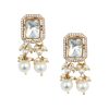 12270-gold-finish-kundan-necklace-set-with-pearl-drops-and-geometric-motifs-6.jpg Gold Finish Kundan Necklace Set With Pearl Drops And Geometric Motifs