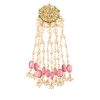 12271-gold-finish-mix-metal-danglers-with-pink-beads-3.jpg Gold Finish Mix Metal Danglers With Pink Beads