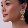 Green And White Kundan Choker Set In Mix Metal