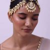 Gold Finish Kundan Sheeshphool In Mix Metal With Pearls