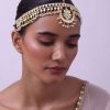 12278-gold-finish-kundan-mathapatti-adorned-with-pearls-1.jpg Gold Finish Kundan Mathapatti Adorned With Pearls