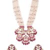 12279-gold-finish-kundan-necklace-and-earring-set-with-pearls-4.jpg Gold Finish Kundan Necklace And Earring Set With Pearls