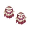 12279-gold-finish-kundan-necklace-and-earring-set-with-pearls-6.jpg Gold Finish Kundan Necklace And Earring Set With Pearls