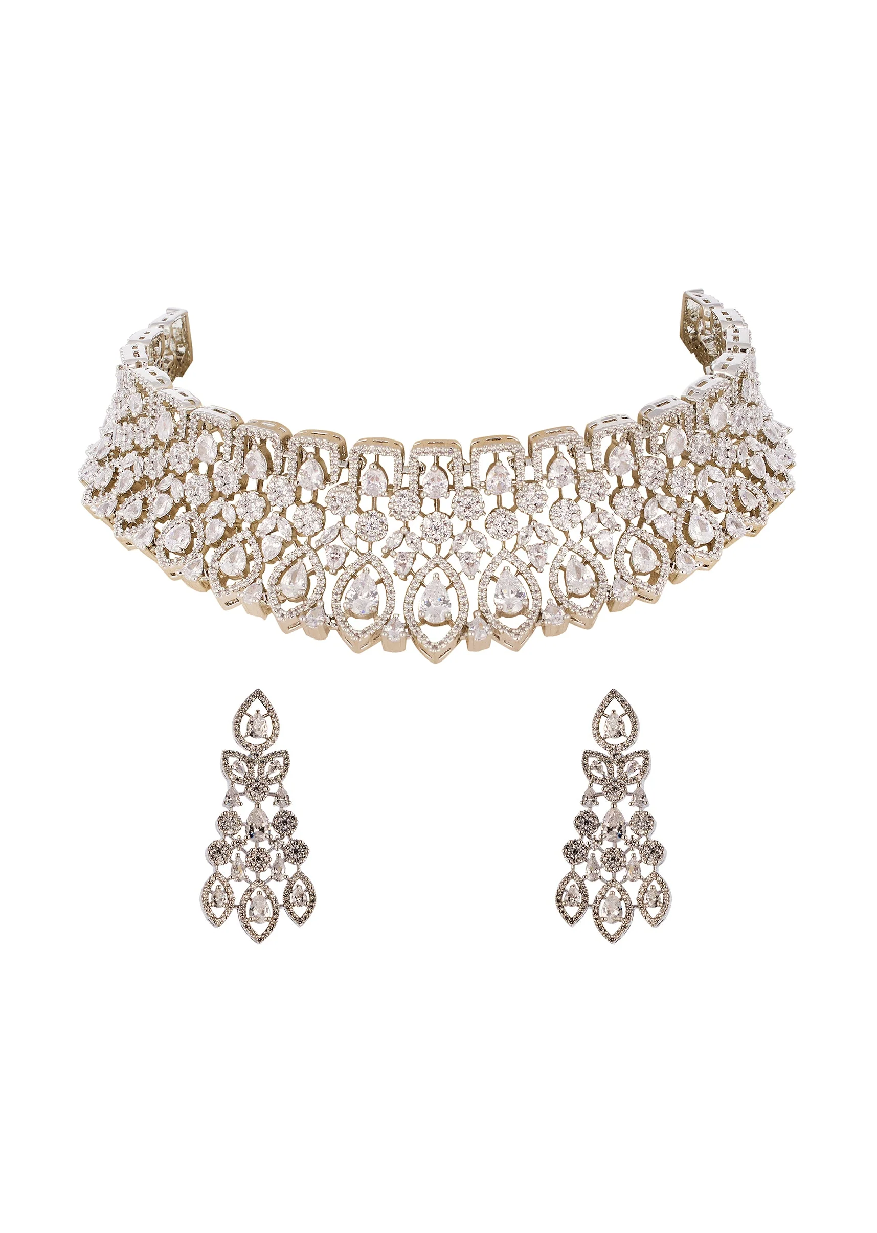 1228-white-anti-tarnish-finish-rhodium-plated-cz-diamond-necklace-set-1.webp White Anti Tarnish Finish Rhodium Plated Cz Diamond Necklace Set