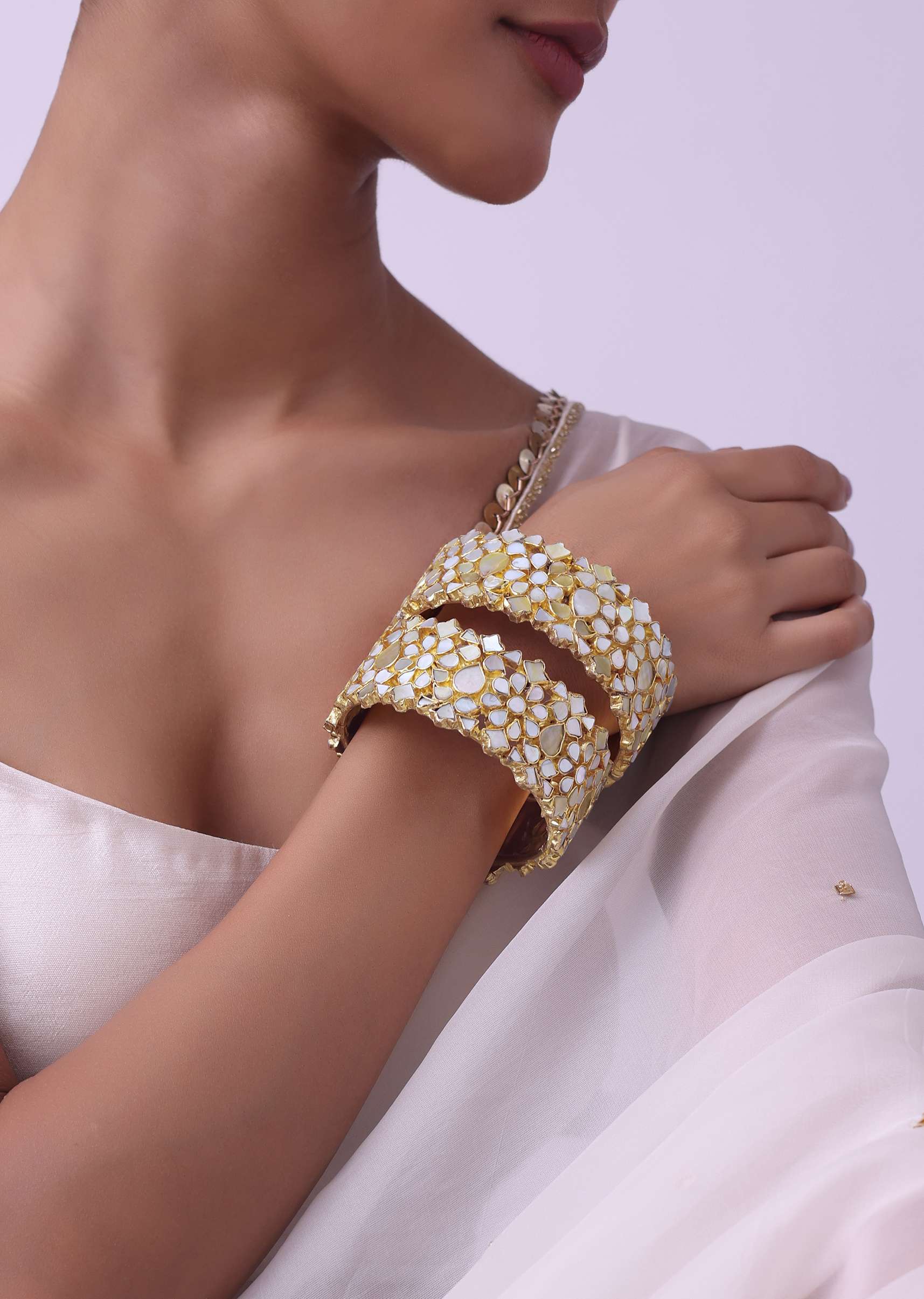 12280-gold-finish-kundan-bangles-in-mix-metal-2.jpg Gold Finish Kundan Bangles In Mix Metal