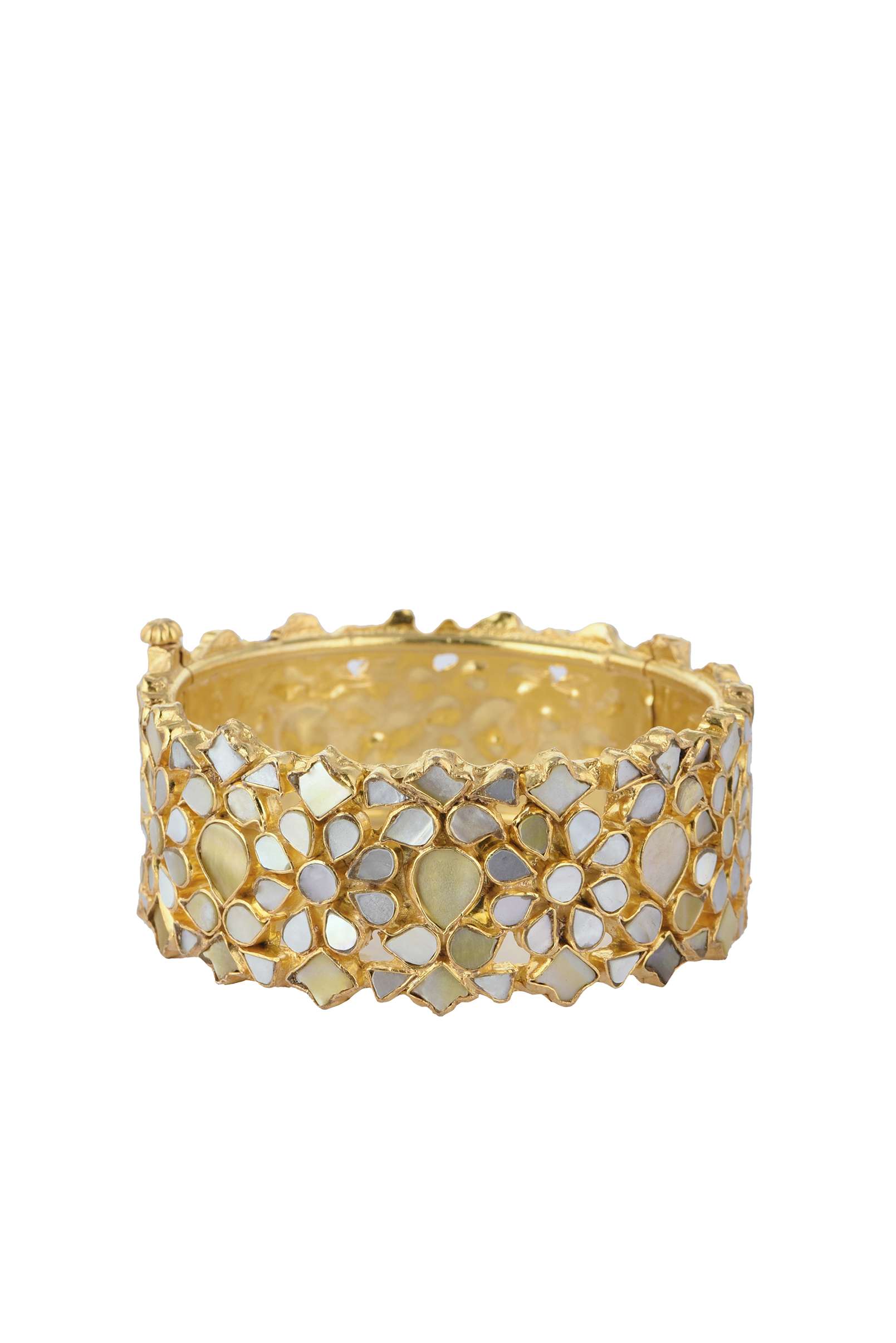 12280-gold-finish-kundan-bangles-in-mix-metal-5.jpg Gold Finish Kundan Bangles In Mix Metal