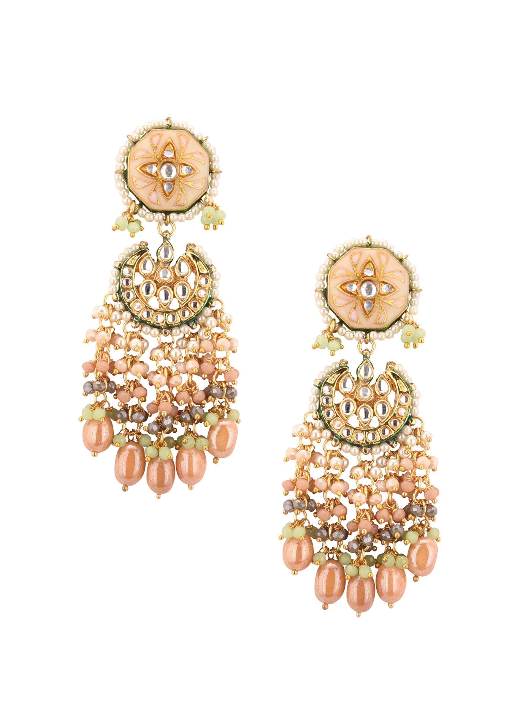 12281-gold-finish-kundan-choker-necklace-set-with-intricate-colourful-meenakari-work-in-mix-metal-6.jpg Gold-Finish Kundan Choker Necklace Set With Intricate Colourful Meenakari Work In Mix Metal