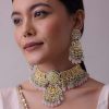 12282-gold-finish-kundan-choker-necklace-set-with-intricate-work-in-mix-metal-1.jpg Gold-Finish Kundan Choker Necklace Set With Intricate Work In Mix Metal