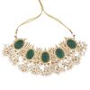 12284-gold-finish-carved-emerald-green-kundan-polki-bridal-choker-set-7.jpg Gold Finish Carved Emerald Green Kundan Polki Bridal Choker Set