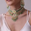 12286-green-toned-gold-finish-kundan-choker-necklace-set-with-colourful-meenakari-work-in-mix-metal-1.jpg Green Toned Gold-Finish Kundan Choker Necklace Set With Colourful Meenakari Work In Mix Metal