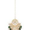 12287-gold-finish-kundan-floral-maangtika-with-synthetic-emerald-stones-and-beads-3.jpg Gold Finish Kundan Floral Maangtika With Synthetic Emerald Stones And Beads
