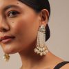 12288-gold-finish-kundan-polki-earrings-with-beads-and-pearls-1.jpg Gold Finish Kundan Polki Earrings With Beads And Pearls