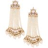 12288-gold-finish-kundan-polki-earrings-with-beads-and-pearls-4.jpg Gold Finish Kundan Polki Earrings With Beads And Pearls