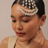 12291-gold-finish-kundan-polki-jhumar-passa-with-pearls-1.jpg Gold Finish Kundan Polki Jhumar Passa With Pearls