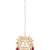 12292-gold-finish-kundan-red-floral-maangtika-with-synthetic-ruby-stones-1.jpg Gold Finish Kundan Red Floral Maangtika With Synthetic Ruby Stones