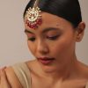 12292-gold-finish-kundan-red-floral-maangtika-with-synthetic-ruby-stones-2.jpg Gold Finish Kundan Red Floral Maangtika With Synthetic Ruby Stones