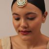 12293-gold-finish-kundan-multicolor-maangtika-with-synthetic-beads-and-stones-1.jpg Gold Finish Kundan Multicolor Maangtika With Synthetic Beads And Stones