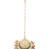 12293-gold-finish-kundan-multicolor-maangtika-with-synthetic-beads-and-stones-3.jpg Gold Finish Kundan Multicolor Maangtika With Synthetic Beads And Stones