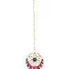 12294-gold-finish-kundan-multicolor-maangtika-with-synthetic-stones-and-beads-3.webp Gold Finish Kundan Multicolor Maangtika With Synthetic Stones And Beads