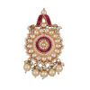 12295-gold-finish-kundan-polki-earrings-with-pearls-and-beads-3.jpg Gold Finish Kundan Polki Earrings With Pearls And Beads