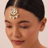 12299-gold-finish-kundan-polki-bridal-choker-set-with-pearls-4.jpg Gold Finish Kundan Polki Bridal Choker Set With Pearls