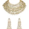 12299-gold-finish-kundan-polki-bridal-choker-set-with-pearls-5.jpg Gold Finish Kundan Polki Bridal Choker Set With Pearls
