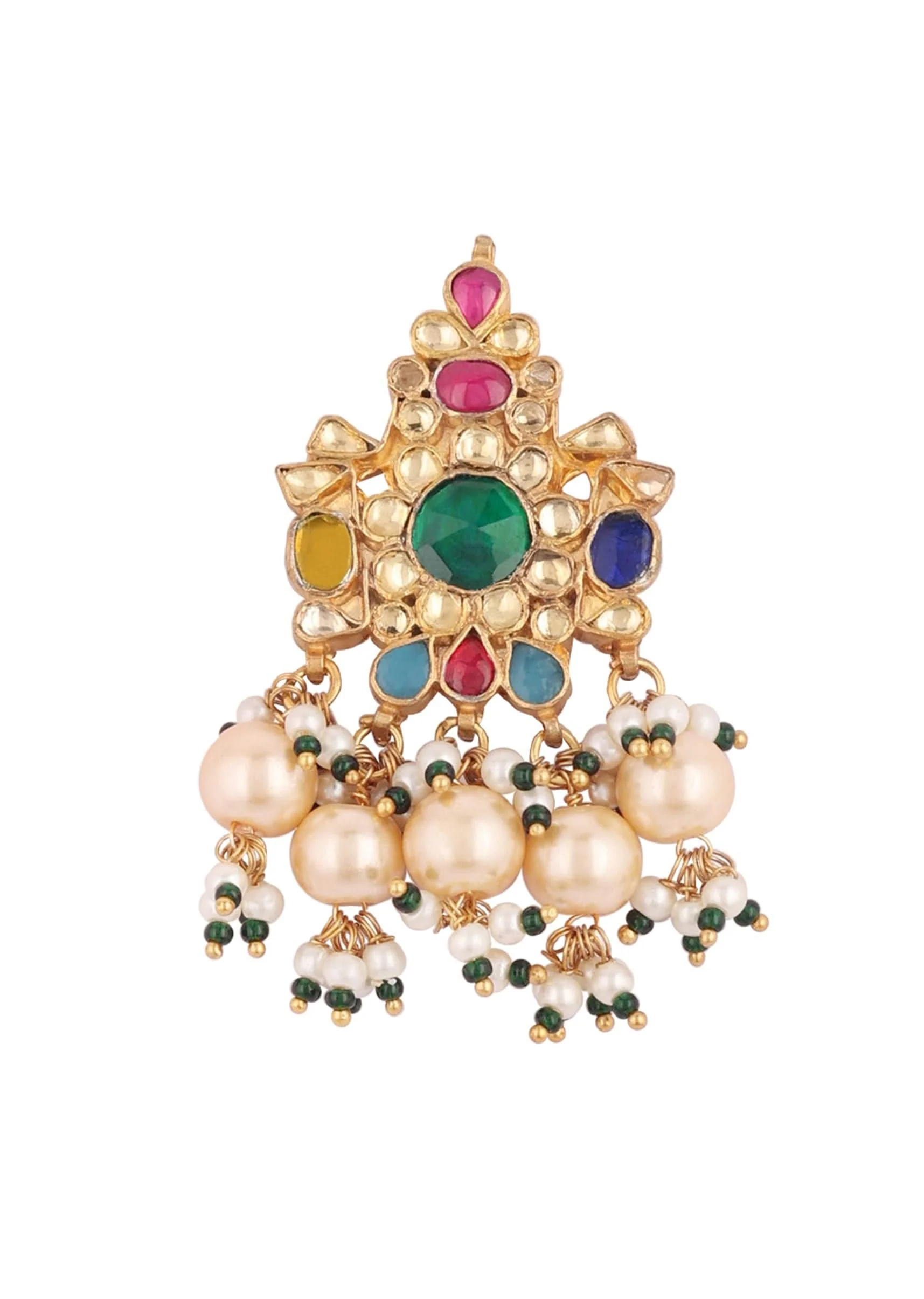 12300-gold-finish-kundan-polki-red-and-green-choker-set-with-beads-and-stones-13.webp Gold Finish Kundan Polki Red And Green Choker Set With Beads And Stones