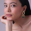 12300-gold-finish-kundan-polki-red-and-green-choker-set-with-beads-and-stones-7.jpg Gold Finish Kundan Polki Red And Green Choker Set With Beads And Stones