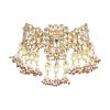 12301-gold-finish-kundan-polki-pearl-white-choker-set-with-pearls-and-red-beads-5.jpg Gold Finish Kundan Polki Pearl White Choker Set With Pearls and Red Beads