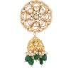 12303-gold-finish-kundan-polki-choker-set-with-green-drops-9.jpg Gold Finish Kundan Polki Choker Set With Green Drops