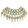 12304-gold-finish-green-kundan-polki-bridal-choker-set-with-stones-5.jpg Gold Finish Green Kundan Polki Bridal Choker Set With Stones