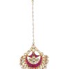 Gold Toned Kundan Mangtikka With Ruby Stones