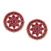 12307-green-and-red-tone-chandabali-heavy-kundan-earrings-with-pearls-2.jpg Green And Red Tone Chandabali Heavy Kundan Earrings With Pearls
