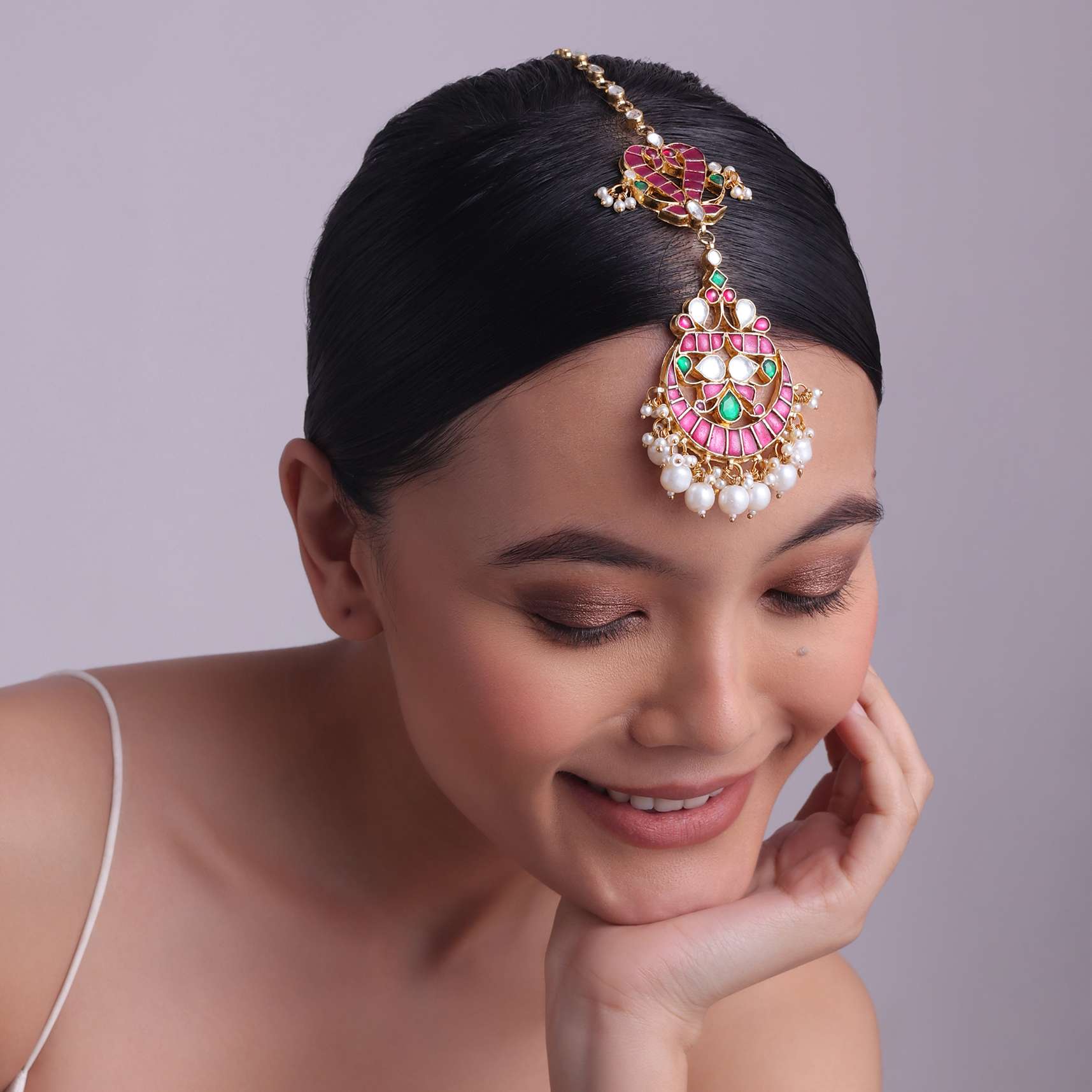 12308-ruby-stones-studded-kundan-mangtikka-2.jpg Ruby Stones Studded Kundan Mangtikka