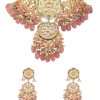 12312-gold-finish-kundan-polki-beaded-necklace-set-with-earrings-6.jpg Gold Finish Kundan Polki beaded Necklace set with Earrings
