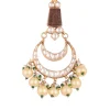 12313-gold-finish-kundan-polki-multicolor-short-necklace-set-with-pearls-and-green-beads-6.webp Gold Finish Kundan Polki Multicolor Short Necklace Set With Pearls And Green Beads