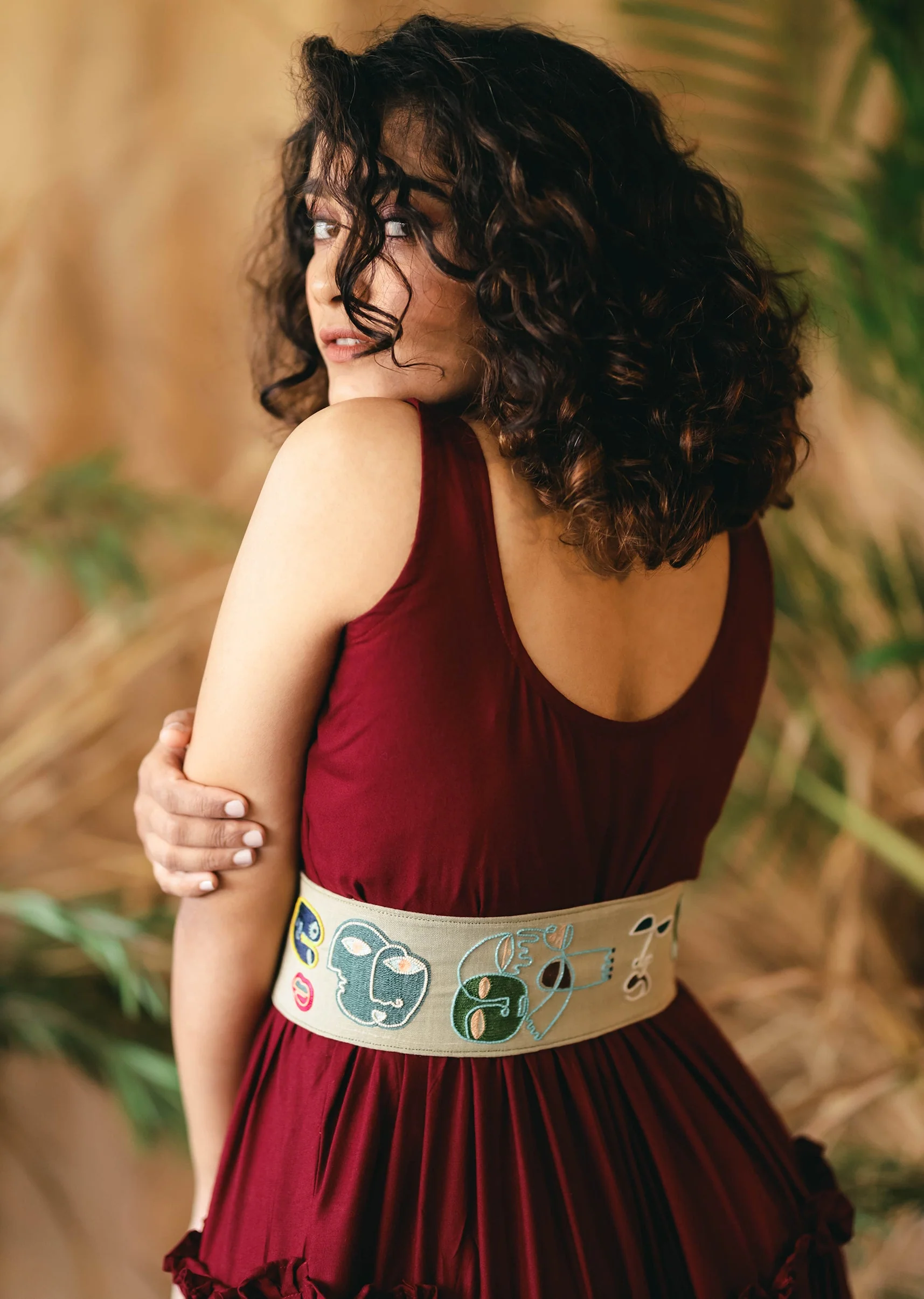 Multi Color Embroidered Waist Belt
