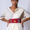 Pink And Yellow Embroidered Waist Belt