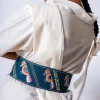 Turquoise And Peach Embroidered Waist Belt