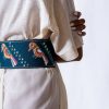 Turquoise And Peach Embroidered Waist Belt
