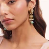 Golden Finish Necklace Set With Kundan Polki