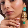 Gold Finish Kundan Polki Choker Necklace Set