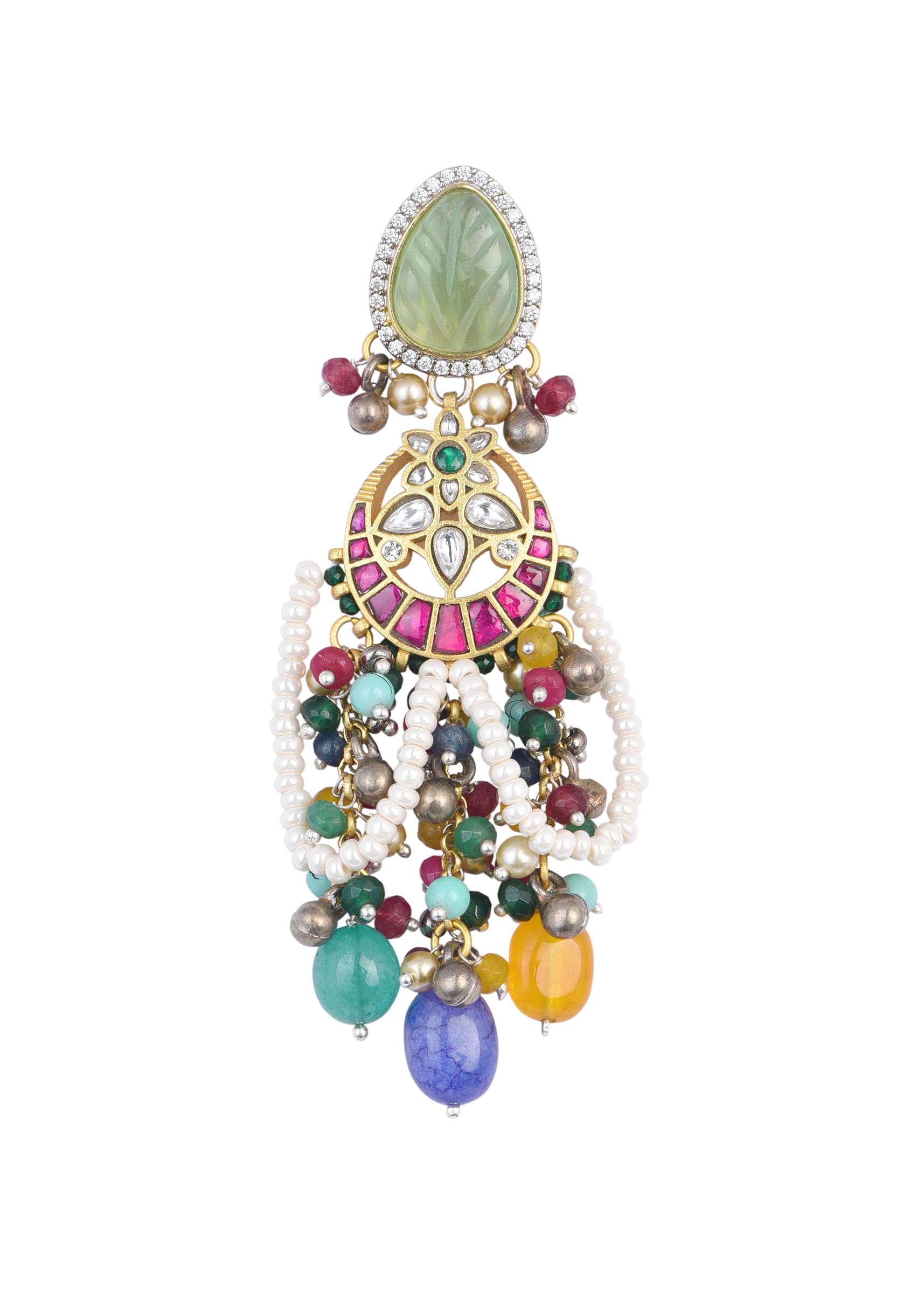 12462-multi-statement-danglers-with-bead-drops-and-meenakari-work-1.jpg Multi Statement Danglers With Bead Drops And Meenakari Work