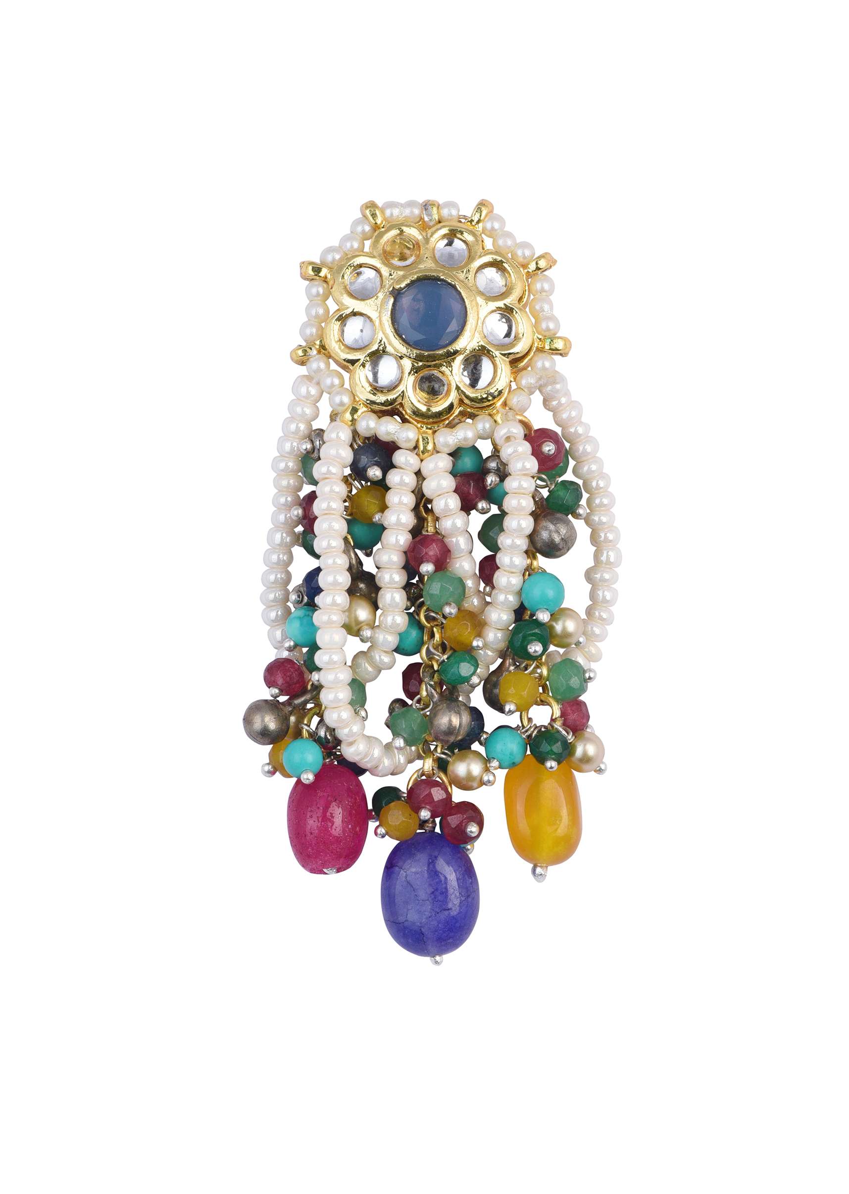 12463-two-tone-fusion-danglers-with-multicolor-bead-drops-and-meenakari-2.jpg Two Tone Fusion Danglers With Multicolor Bead Drops And Meenakari